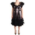 Wunderschones transparentes A-Linien-Midikleid aus floraler Spitze