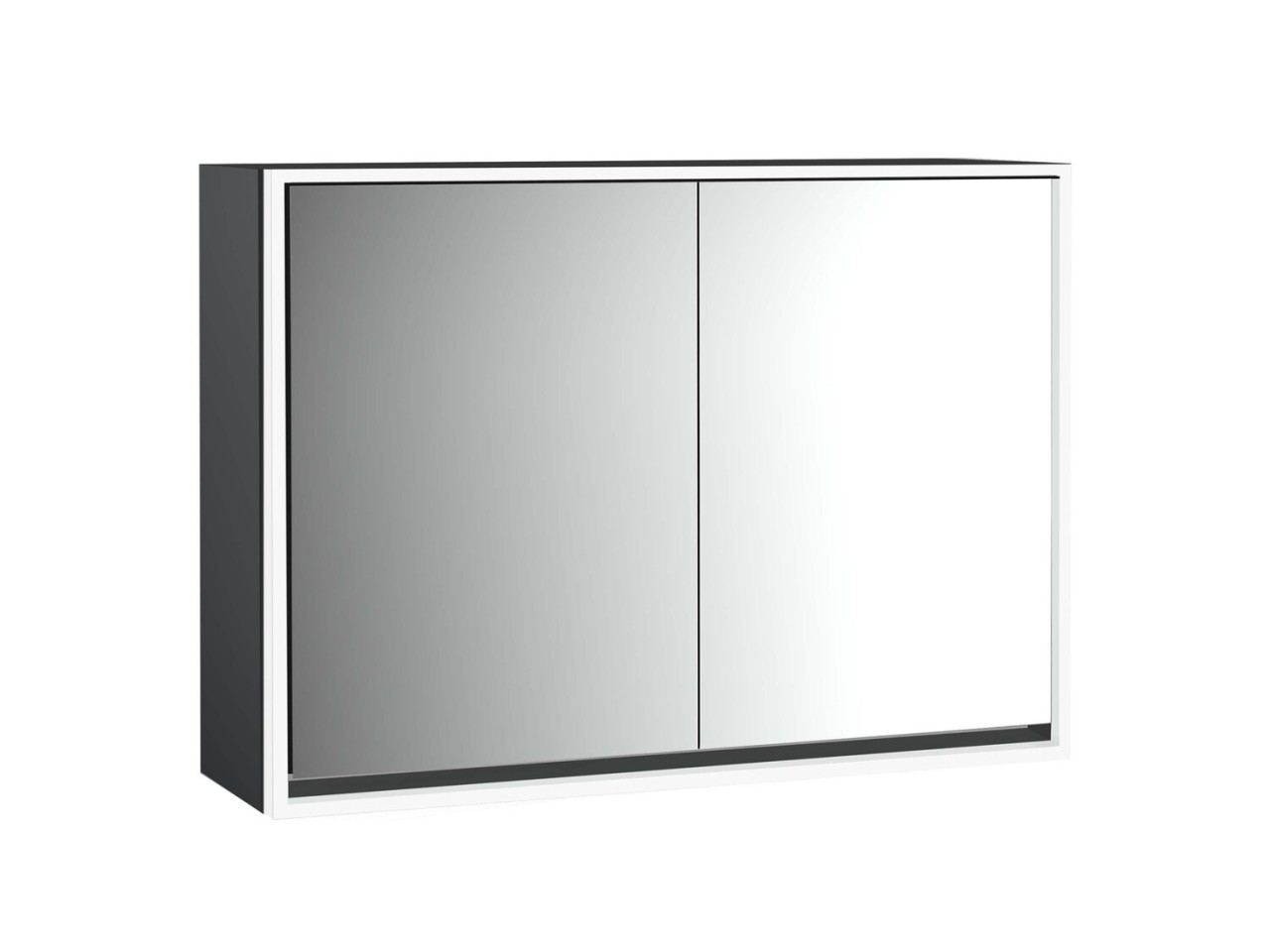 emco LED-Lichtspiegelschrank Loft Aufputz, 1000 mm, 2-türig schwarz, 979813312 979813312 Image
