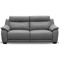Canapé 3 places avec 2 relax électriques cuir gris foncé