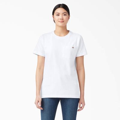 Dickies Women's Heavyweight Short Sleeve Pocket T-Shirt - White Size XS (FS450)