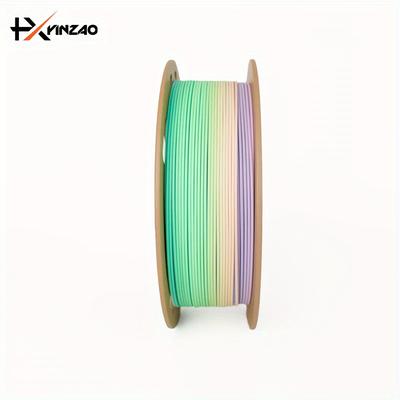 TEMU Vibrant Matte Rainbow Gradient Pla 3d Printer Filament - High-quality, Consistent Color , Compatible With Most Fdm Printers, 1.75mm Diameter, Purple To Pink To Shades Image