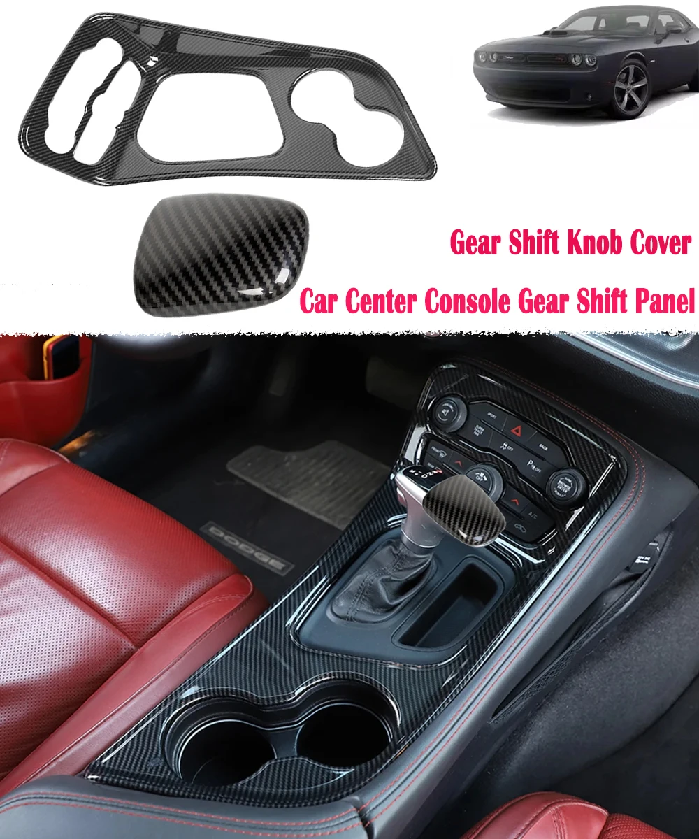 Für Dodge Challenger 2015-2022 Auto Center Konsole Getriebe Shift Panel Dekoration Abdeckung Aufkleber Trim Schaltknauf Abdeckung Trim Image