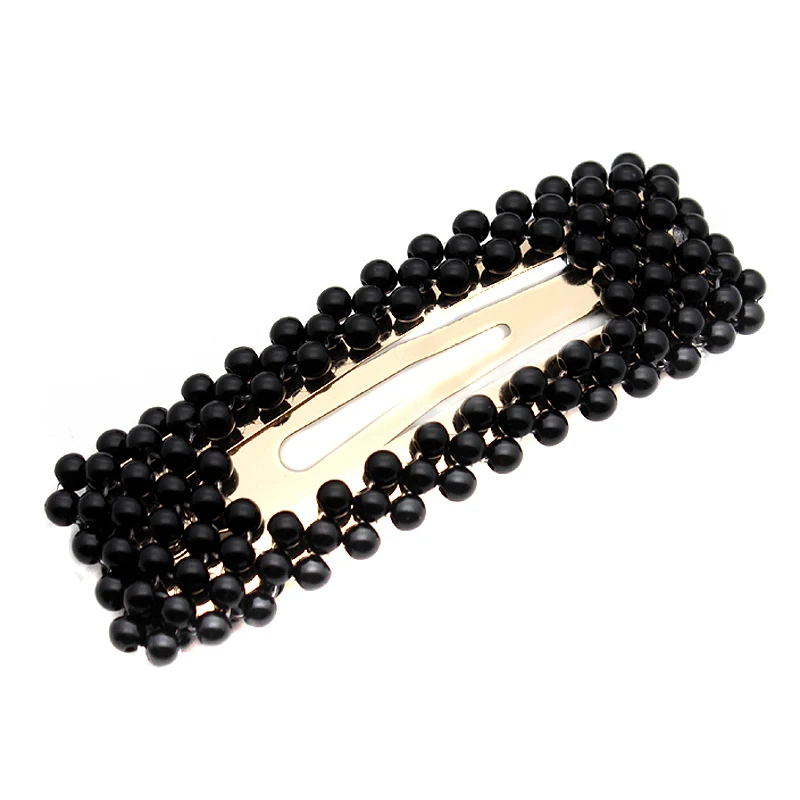 Handgemachte schwarze Perle Bobby Pin einfache Mädchen Haars pange Clip für Frauen schicken Haarschmuck Image
