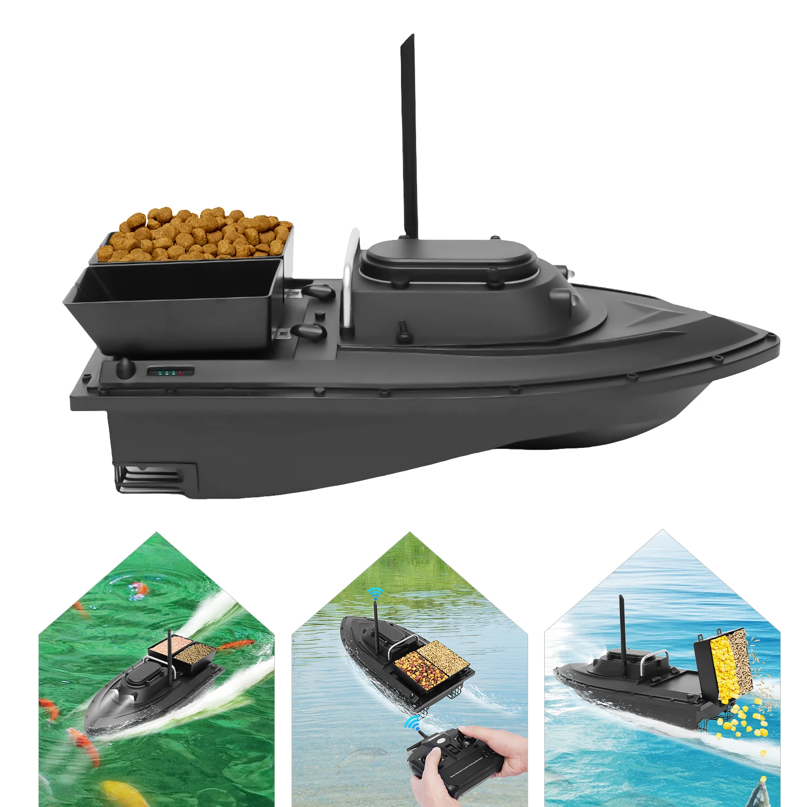 Fütterungsboot-Kit, intelligentes RC-Wireless-Köderboot, 2 kg Futterboot mit Echolot und GPS, Auto-Cruise-Fernbedienung, Angelköderboot Image