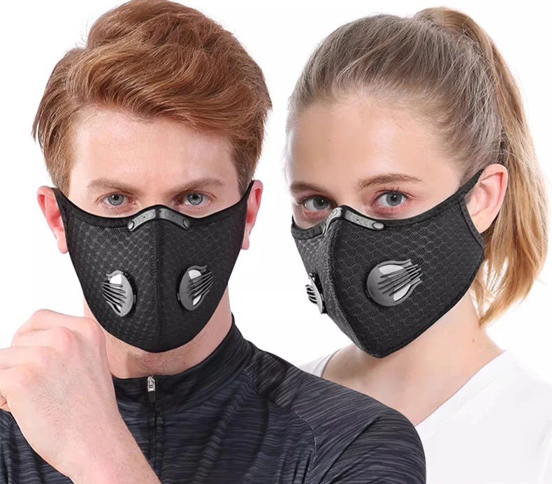 Fahrradmaske Sport waschbar wiederverwendbar mit Filter Staubmaske Radfahren Gesichtsmaske für Männer Reitmaske Bandana Aktivkohlefilter Image