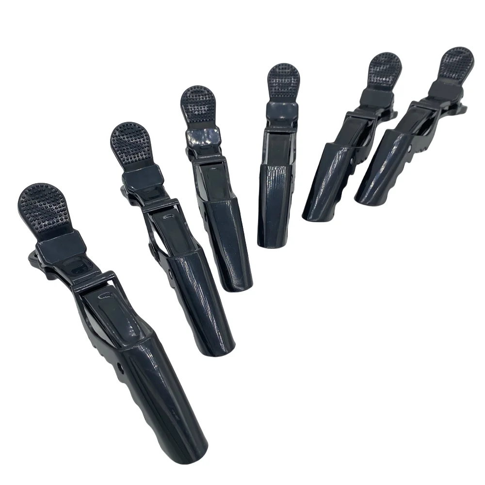 6 Stücke Kunststoff Schwarz Krokodil Haar Grip Clips Salon Haar Abschnitt Alligator Clips Friseur Schneiden Klemmen Image