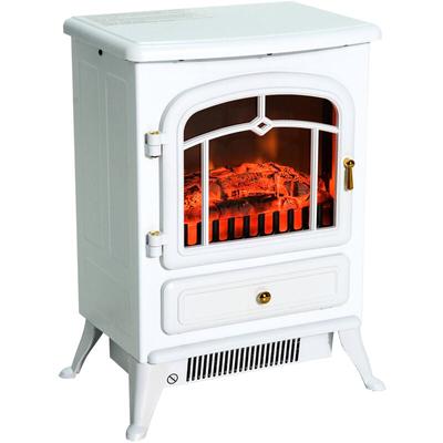 Elektrokamin Kaminofen Flammeneffekt 950/1850W Überhitzungs-Schutz Weiß 41,5 x 28 x 54,8 cm - Homcom