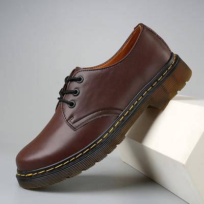 Men's White Casual Lace-Up Shoes with Yellow Stitching, Trendy Retro Style for Daily Wear and Casual Outings