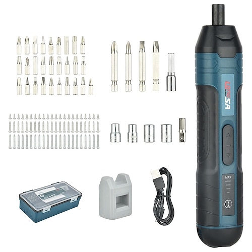 mini cacciavite elettrico 3,6 v set cacciavite elettrico con led 20/105 pezzi set cacciavite cordless 4 velocità 5 nm e 2,5 nm