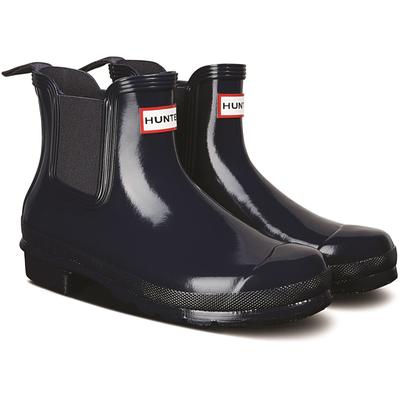 Hunter Original Chelsea Gloss Gummistiefel Damen Navy Wellington Boots