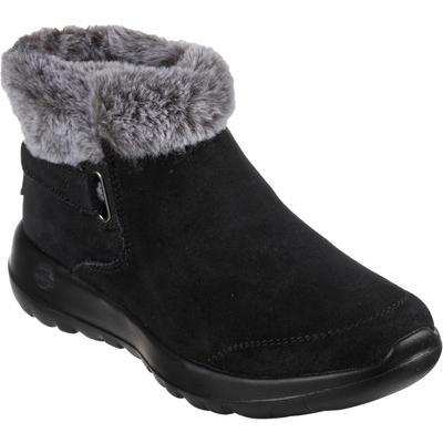 Skechers On-The-Go Joy First Glance Leder Damen Stiefel In Schwarz/Grau