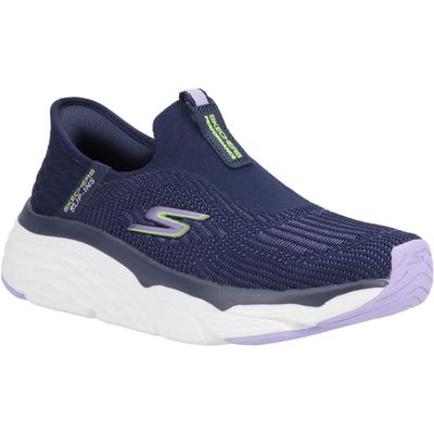 Skechers Max Cushioning - Smooth Damen Sneaker In Marineblau/Lavendel