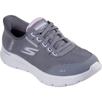 Skechers Go Walk Flex Clear Creek Damen-Sneaker Aus Textil In Anthrazit/Lavendel