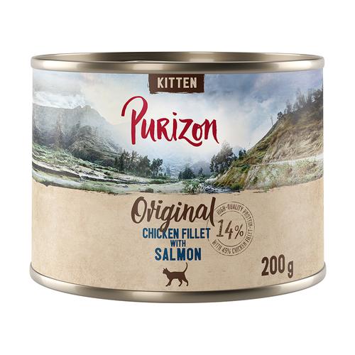 24x 200g Purizon Kitten: Hühnerfilet mit Lachs getreidefreies Katzen Nassfutter