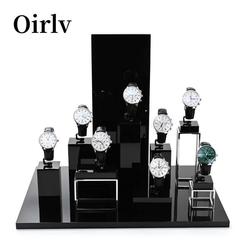 Oirlv supporto per espositore per orologi Rack supporto per orologio nero espositore per orologi Set di orologi espositore per vetrine per negozi supporto per supporto per orologio nero