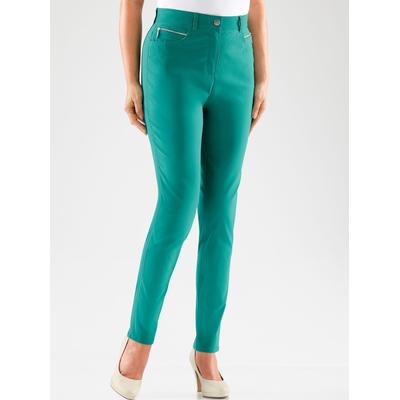 Stretch-Hose STEHMANN, Damen, Gr. 23, Kurzgrößen, grün (smaragdgrün), 72% Viskose, 25% Polyamid, 3% Elasthan, unifarben, lang, Hosen, Topseller Image