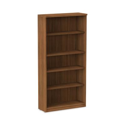 Alera VA636632WA Valencia Series Bookcase, Five-Shelf, 31 3/4w x 14d x 64 3/4h, Modern Walnut