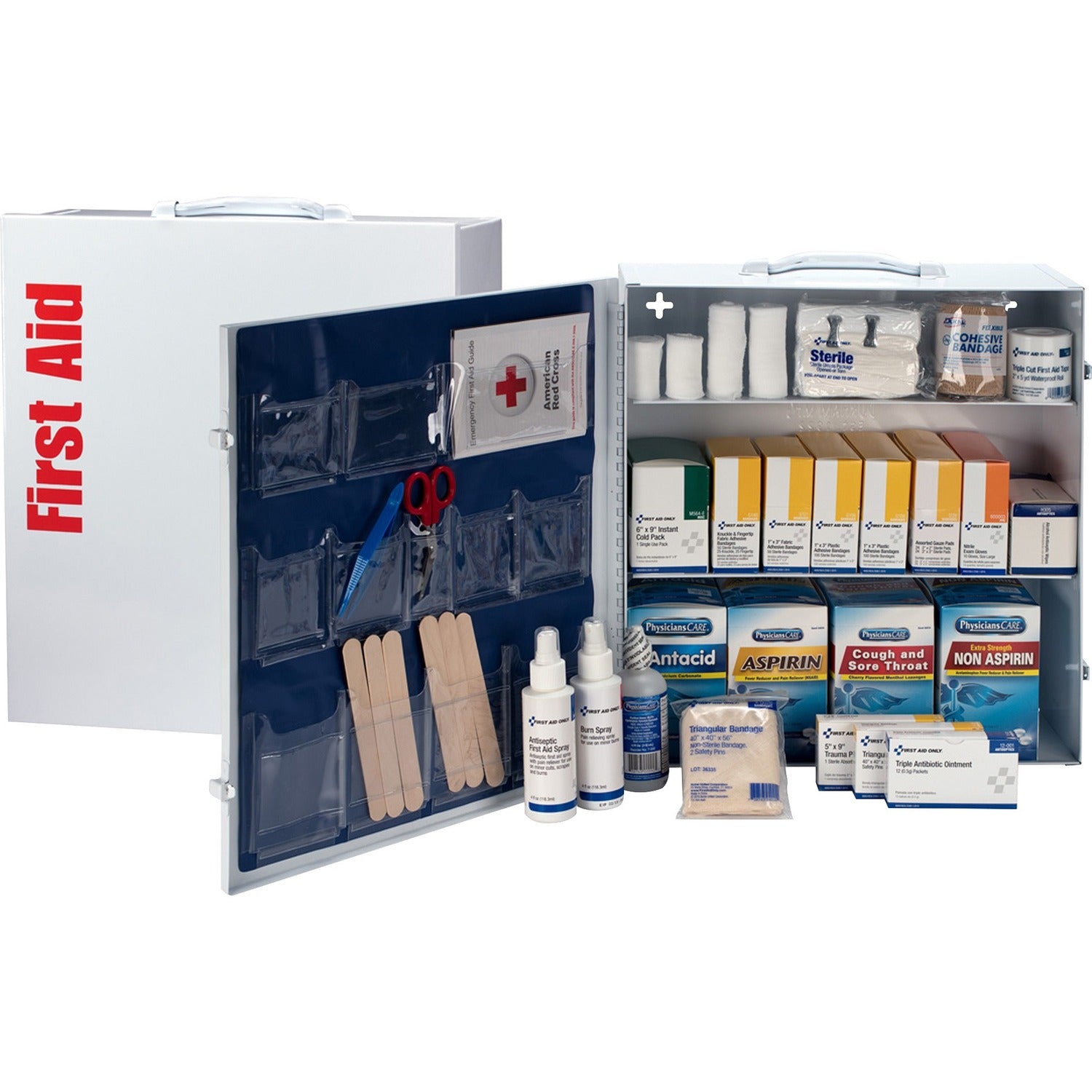 First Aid Only 247-OP Industrial First Aid Station for 100 People, 1041 Pieces, OSHA, Metal Case FAO247OP