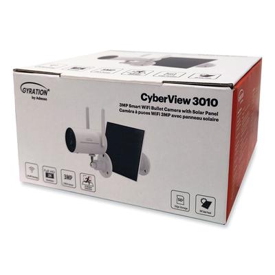 Gyration CYBRVIEW3010 Cyberview 3010 3MP Smart Wifi Bullet Camera with Solar Panel, 2304 x 1296 Pixels