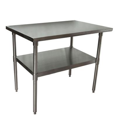 BK Resources 2VT4824 Stainless Steel Flat Top Work Tables, 48w x 24d x 36h, Silver, 2/Pallet