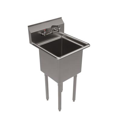 BK Resources BKS11514PG Stainless Steel Sink and Faucet Bundle, Sink/Faucet/Faucet Mounting Kit/Drain, 15