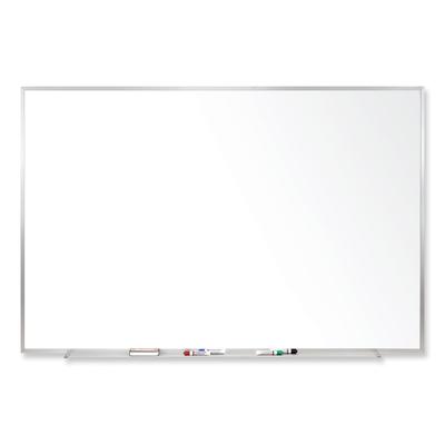 Ghent MFG M1341 Magnetic Porcelain Whiteboard with Satin Aluminum Frame, 48.5 x 36.5, White Surface