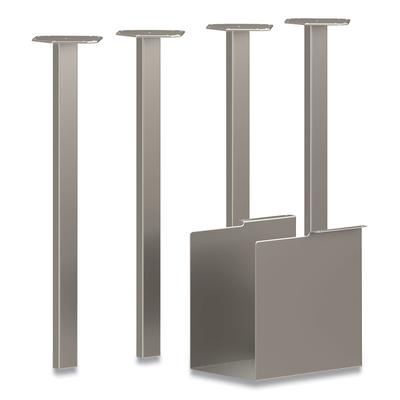 HON(R) Coze Writing Desk Post Legs with Pencil Storage, 5.75" x 28", Silver, 4 Legs (HONHLCPL29PSPR6)