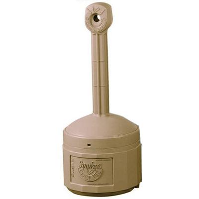 Justrite Smokers Cease-Fire Cigarette Butt Receptacles, 16 qt, Polyethylene, Adobe Beige (400-26800B)