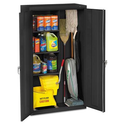 Tennsco JAN6618DHBK Janitorial Cabinet, 36w x 18d x 64h, Black