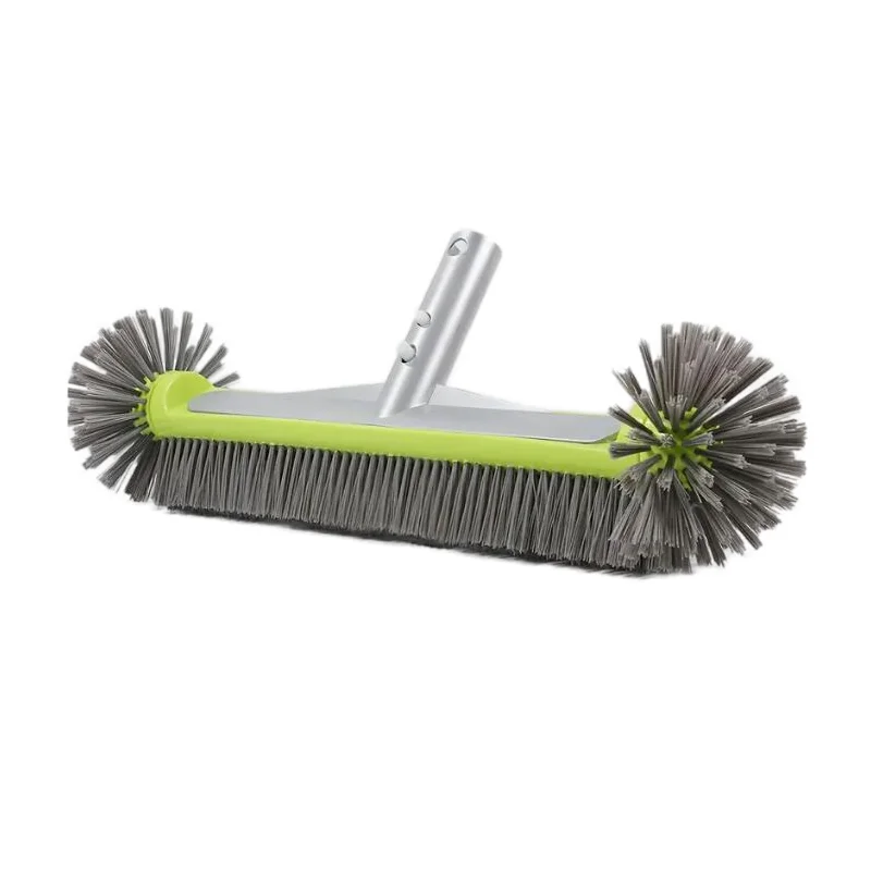 Tête de brosse de piscine en aluminium robuste de 17.5 pouces, avec poils en Nylon à 7 rangées, pour le nettoyage des coins des marches murales de piscine