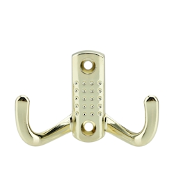 Intirilife Doppel Garderobenhaken in Gold - Design - 7 x 4.7 cm - Kurz Kleiderhaken Wandhaken aus Metall Wandmontage für Kleider Jacken Vintage Image