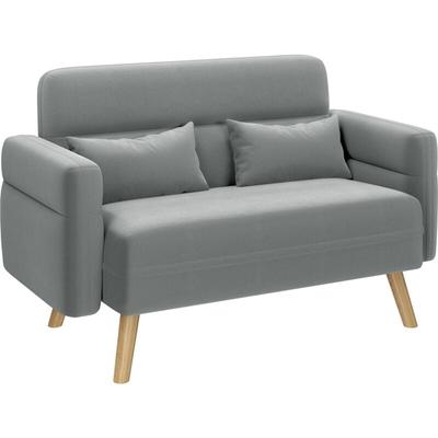 Yaheetech - 2-Sitzer Sofa Clubsofa Kleines Polstersofa mit 2 Lendenkissen Modernes Sitzmöbel Image