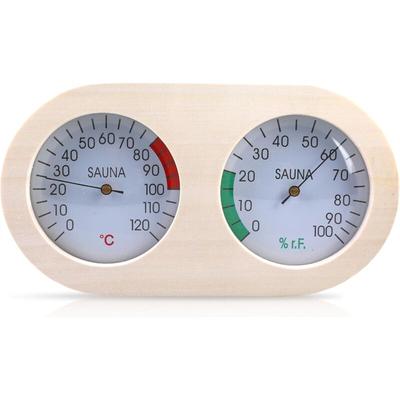 Saunathermometer - Hygrometer aus Holz: Saunamessstation, Klimamesser, 2 in 1 Saunazubehör mit