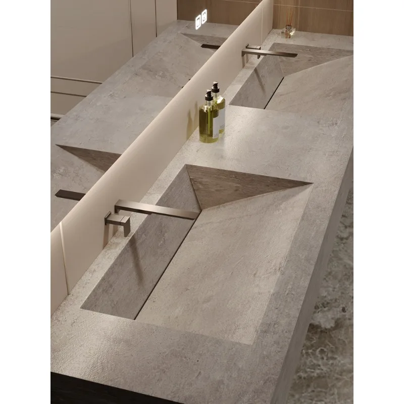 Kunden spezifisches integriertes Waschbecken der Fels platte, Badezimmerschrank-Kombination sset, Waschtisch für Badezimmer, Einzel-und Doppel waschbecken