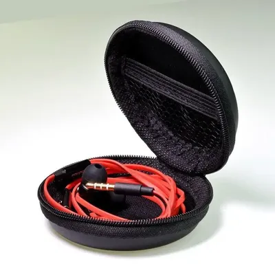 Kopfhörertasche Bluetooth Headset Paket Kopfhörertasche Headset Aufbewahrungsbox Datenkabel Aufbewahrungsbox Runde Aufbewahrungstasche 1/2/3 Pack Image