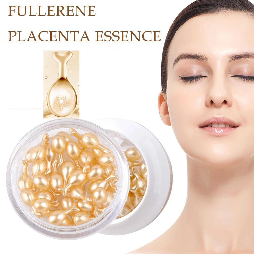 Fullerene Placenta Capsule Essence Facial Brighten Serum Moisturizing Nourishing Anti-Falten Vitamin E Hyaluronic Acid Skincare Image