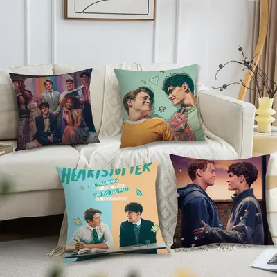 Romantische Komödie H-Heartstoppers 3-Liebes-Kissenbezug, Sofa, Wohnzimmer, Kopfteil, Schlafzimmer, Rückenlehnenkissen, quadratisches Kissen, Nickerchenzeit Image