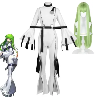 2025 Code Geass CC Cosplay Kostüm und Perücken Lelouch Of The Rebellion C.C. Jumpsuits Hangyaku No Lelouch Queen CC Zwangsjacke Image