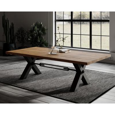 BlackWood »Table4YOU Dallas« Wildeiche Massivholztisch gedrehte Kante / Wildeiche natur / 6 cm / 260x100 cm Image