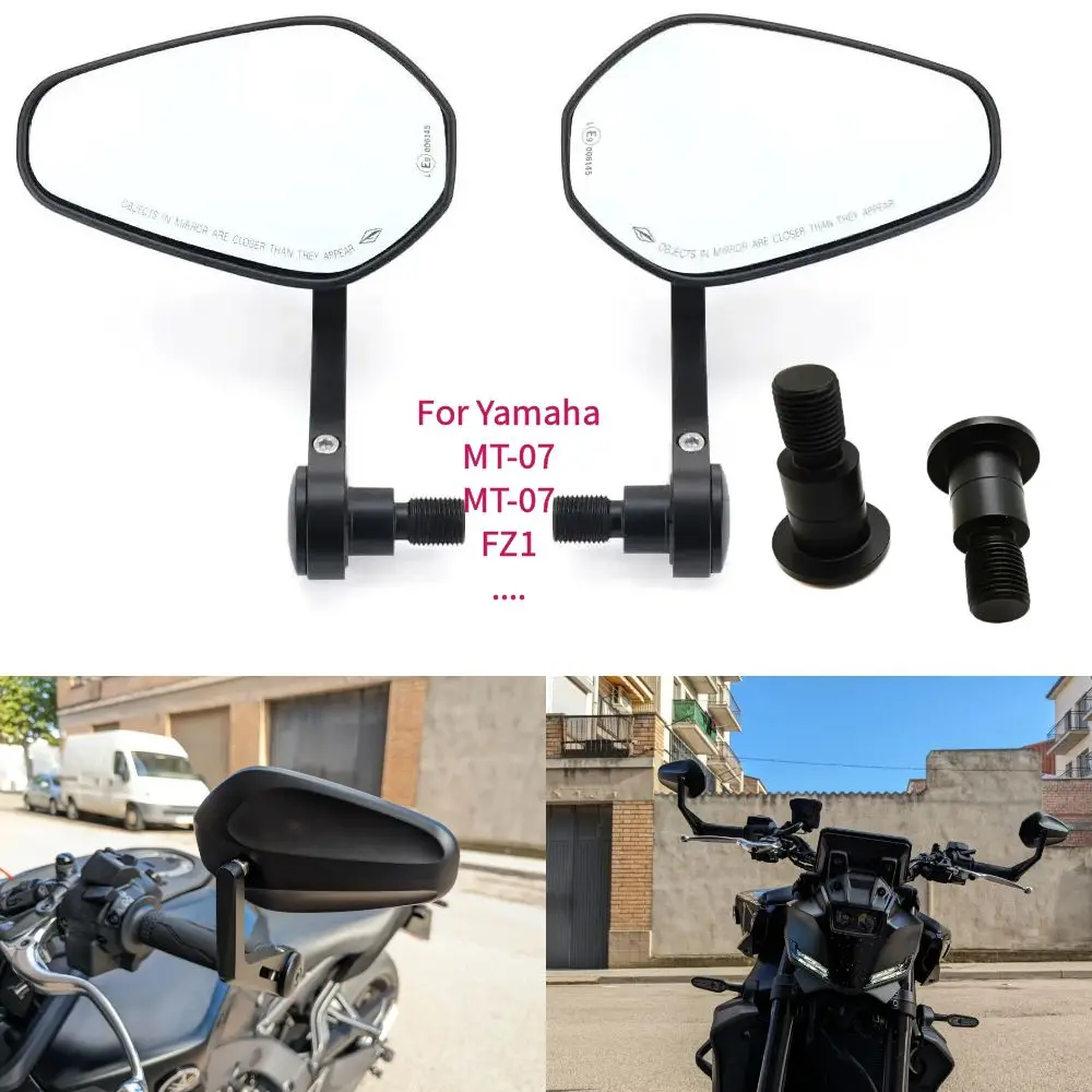 Motorrad-Lenkerendspiegel für Yamaha MT07 MT09 MT10 R6 R1 FZ1 FZS1000 FZ6 FZ6R XJ6 TMAX530 TMAX500 Bar End Spiegel Image