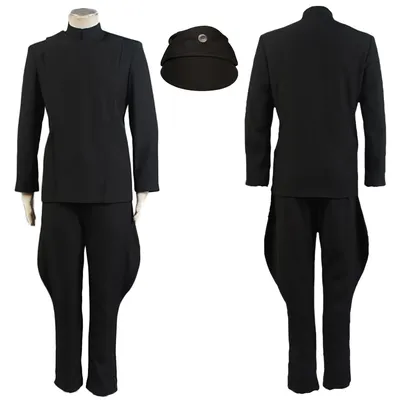 Armee Offizier Cosplay Fantasie Schwarze Uniform Film Space Battle Militär Verkleidung Kostüm Erwachsene Männer Roleplay Fantasia Outfits Image