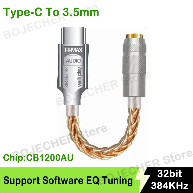 HiFi DAC Kopfhörer Verstärker Typ C Zu 3,5mm Audio Decoder AMP Adapter CB1200AU Chip USB C Soundkarte Digital decoder Für Android Image
