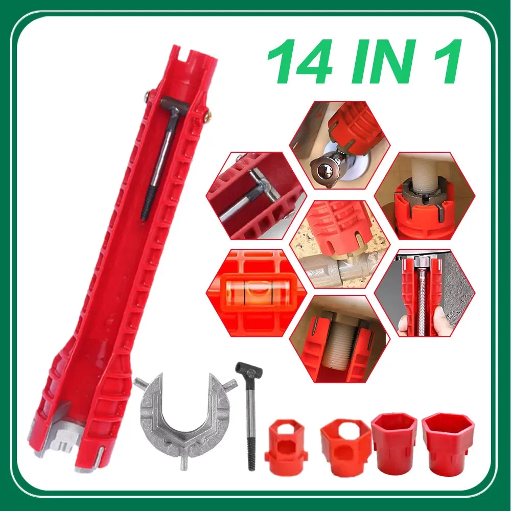 Waschbecken Wasserhahn Schlüssel Anti-Slip Griff Doppel Kopf Schlüssel Sanitär Reparatur Werkzeug Bad Sanitär Wasser Heizung Spanner Werkzeug