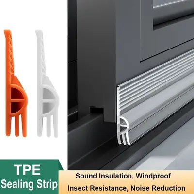 2/4M Noise Isolation Sliding Window Sealing Strip Household Windproof Crashproof Weather Stripping Self-adhesive TPE Gap Filling