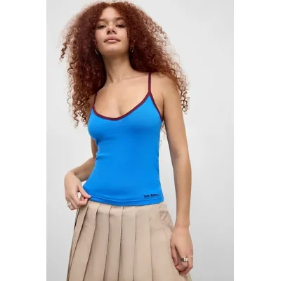 iets frans. Leo V-Neck Cami - Blue M at Urban Outfitters