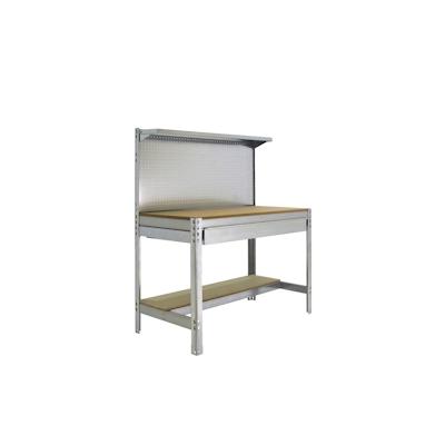 SimonRack Arbeitsbank ohne Schrauben mit Holzschalen und mit Simonwork BT3 -Boxschublade. Galva Farbe/Holz 1445x1210x610 mm Image