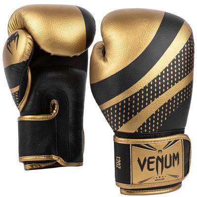 Venum Lightning Hook and Loop Boxing Gloves - Gold/Black