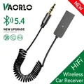 Nuove aggiornamenti Ricevitore audio Bluetooth 5.4 Adattatore musicale wireless per auto da USB a AUX da 3,5 mm con microfono HD per kit per auto Altoparlante cablato