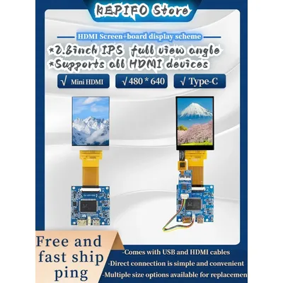 3D printer 2.8-inch mini sub screen, high pixel 480 * 640, with HDMI board IPS module RGB IPS