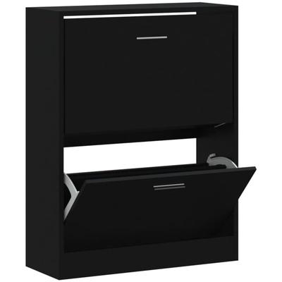 Schuhschrank Schwarz 63x24x81 cm Holzwerkstoff Vidaxl Image